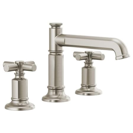 Brizo Invari Widespread Lavatory Faucet With Column Spout - Less Handles 65377LF-NKLHP-ECO
